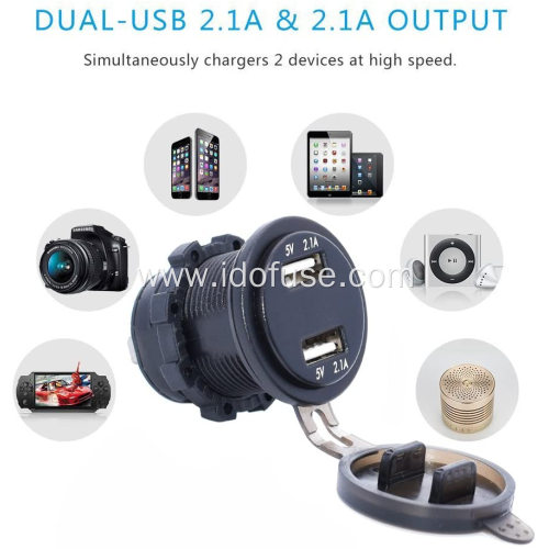 4.2A Waterproof Dual USB Charger Socket Power Outlet